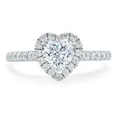 1.0 CT Heart Cut Halo Moissanite Engagement Ring With Pave Setting 1